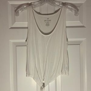American Eagle Cropped Tie Front Tank